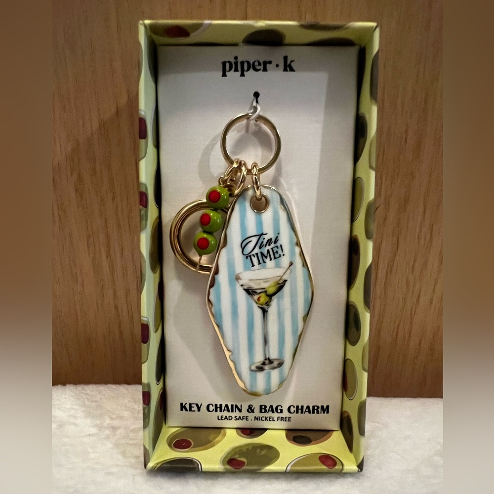 Piper K Martini Key Chain & Bag Charm